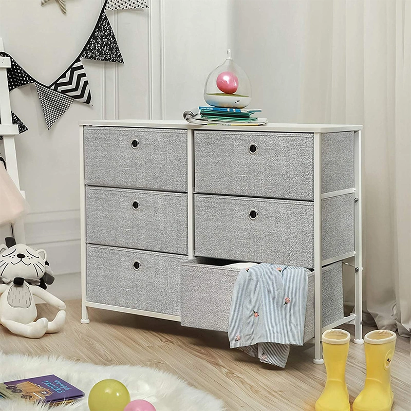 6 Drawer Dresser Organizer Fabric Storage Chest for Bedroom, Hallway, Entryway, Closets, Nurseries Furniture Storage Tower