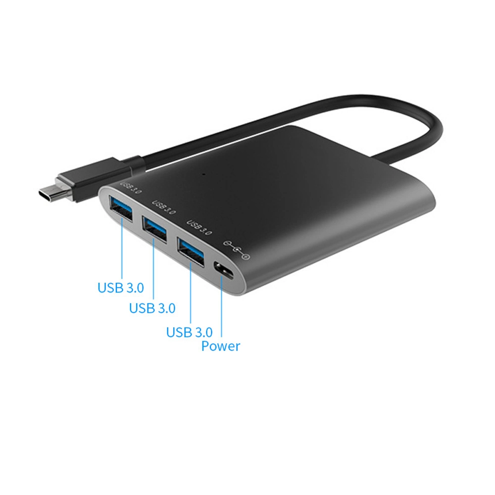 UHP3401 USB-C y 3 USB USB 1-A-C buje de aluminio