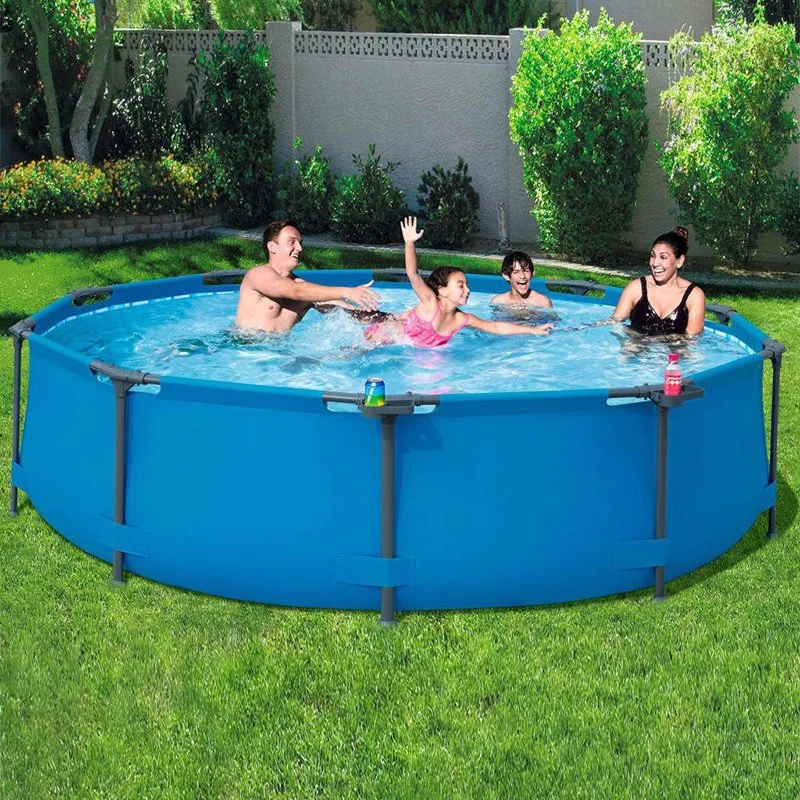 Baobiao Custom Logo Round Giant Large Backyard Family Size Adult Kids Alberca Piscina Pool Swimming Outdoor Metal Steel Frame