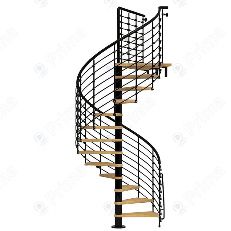 Decorative Spiral Staircase with Tempered Glass Handrail