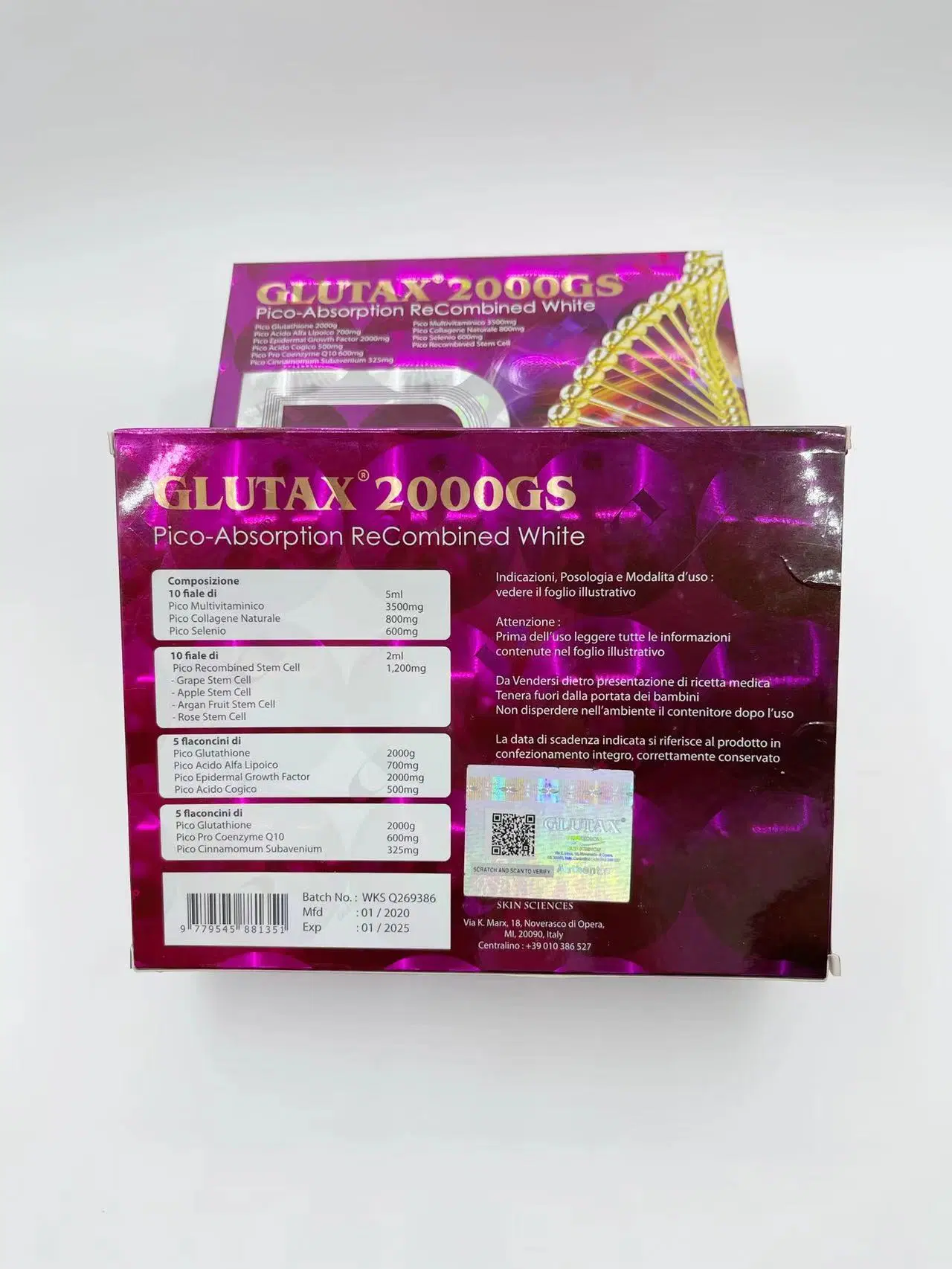 Hot Selling Glutathione Injection Glutax 2000000gx 180W Whitening Products Injection Before and After Review Whitening Glutax 2000GS Glutax 20000gr