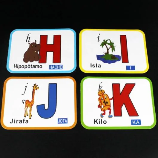 Baby Learning Spanish Alphabet Word Flash Card Kids Montessori Educativos Educational Intelligence Games