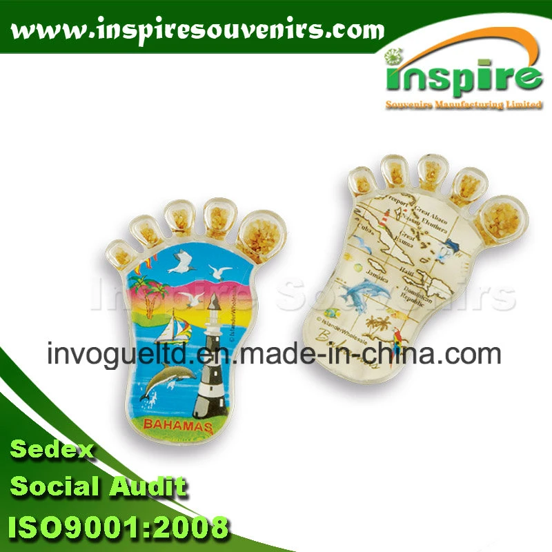 Foot Shape Acrylic Fridge Magnet for Colection