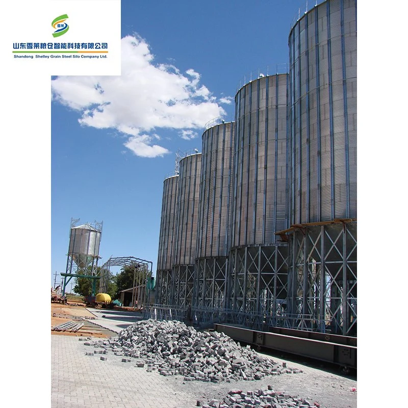 Shelley silo de maíz de alta humedad de la torre de alimentación de acero de China Proveedores de silos de chapa de acero atornillado general de almacenamiento de grano de arroz cáscara inferior de la tolva de Silo silo