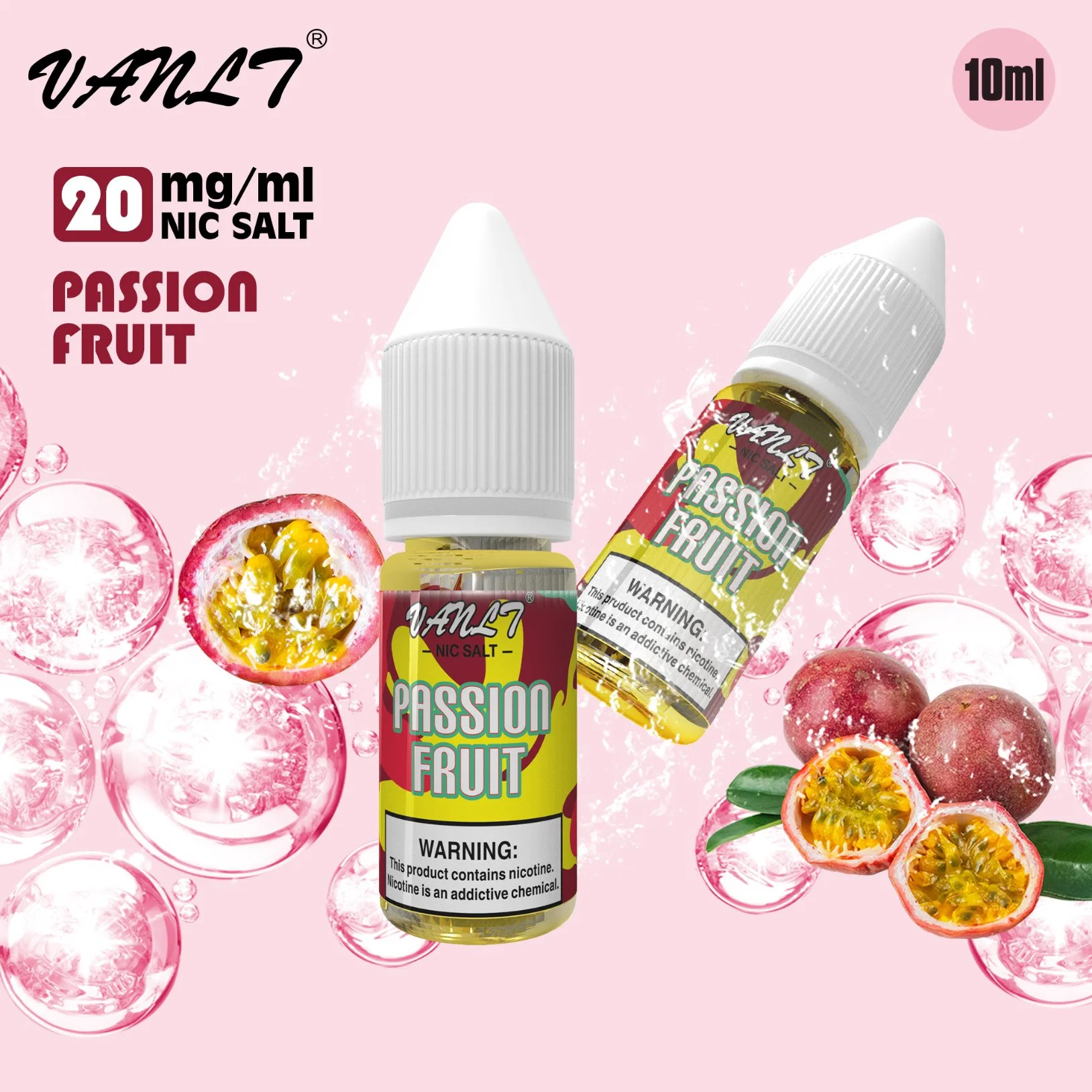 Vanlt 10ml E-Liquid 20mg Nicotine Passion Fruit OEM & ODM Synthetic Nocotine Vape Juice Good Taste Low MOQ