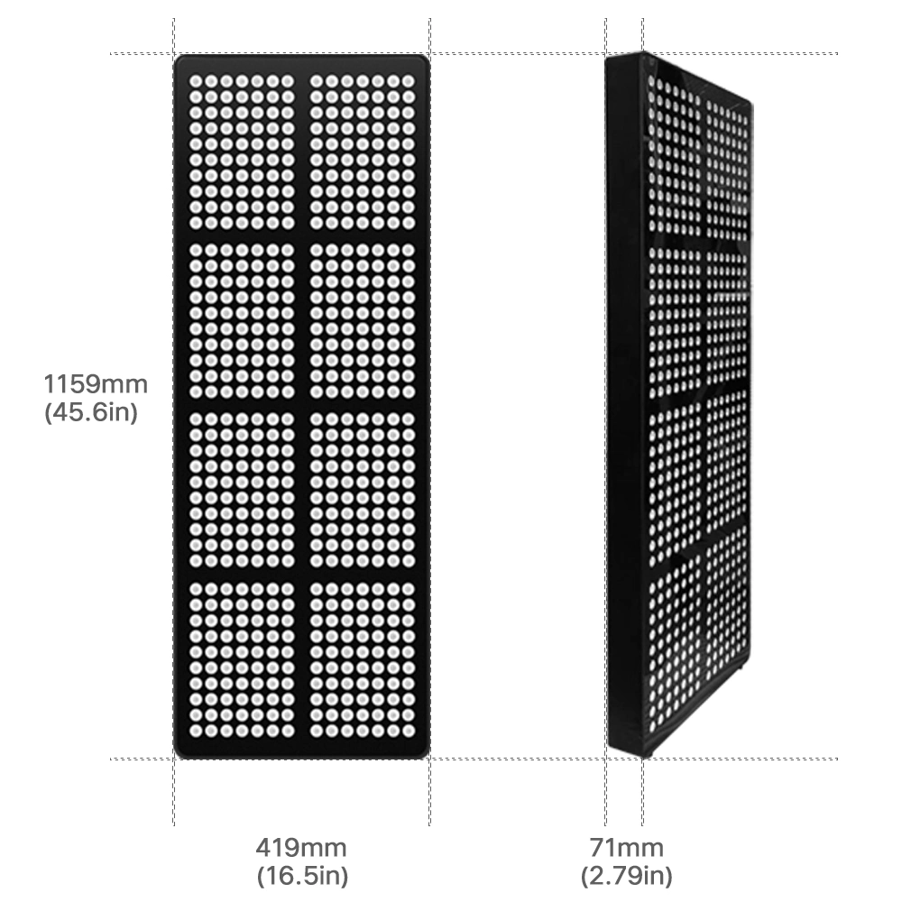 Infravermelhos próximos 2400W Pulsemode 5 comprimentos de LED do painel de infravermelhos vermelho do dispositivo a terapia da luz