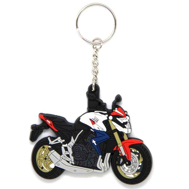 China Factory Custom Made 3D Rubber Soft PVC Vehicle Topic Promotional Gift Keyring Wholesale Customized Plastic Motorbike Prototype Keychain