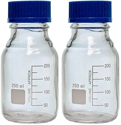 Borosilikatglas 3,3 graduierte Medien Lagerung Reagenz Glasflasche mit Gl45 Schraubverschluss