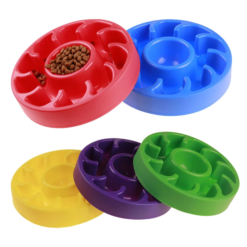 Pet Products Hot Sale Wheels Pet Slow Food Choking-Proof Dog Bowl ABS Material