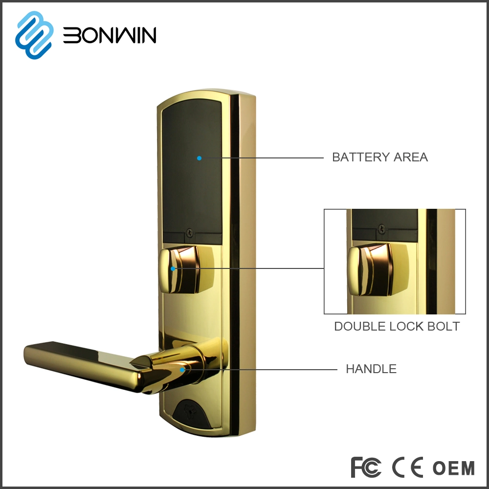 Modern Zinc Alloy Gold Electronic Hotel Safe Door Lock