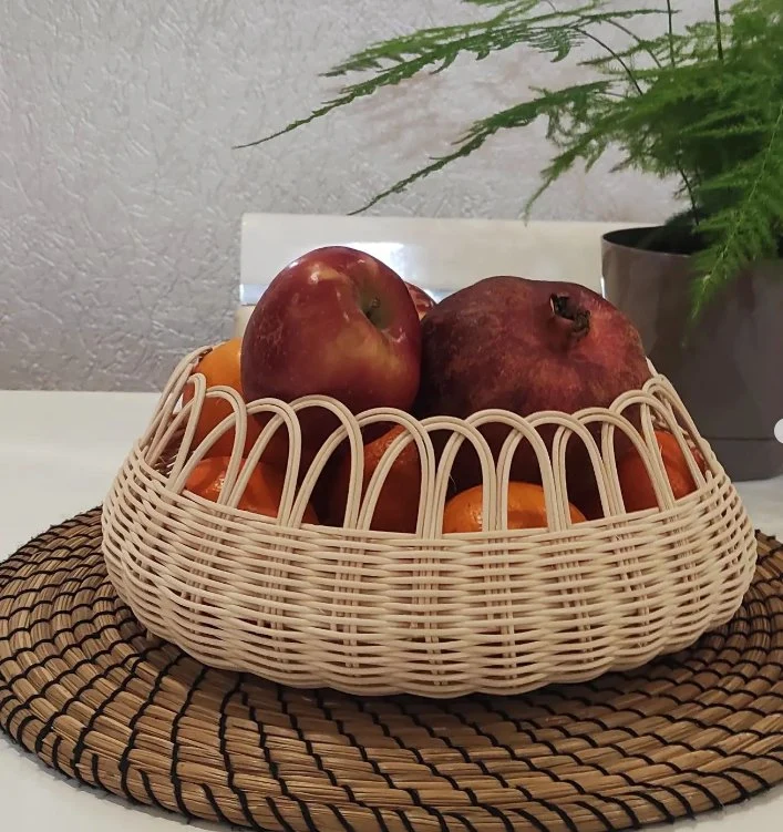 Rattan natural de frutas canasta de mimbre de almacenamiento del organizador de la decoración del hogar la Maceta