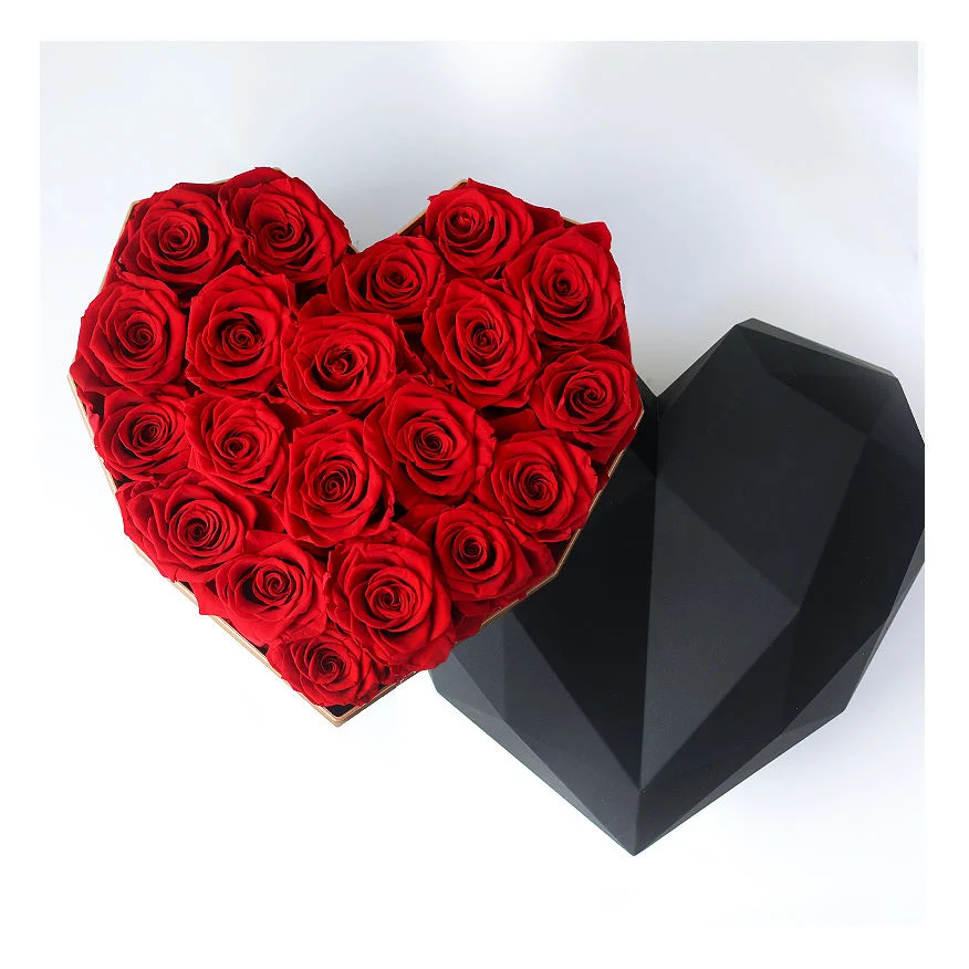 Luxus Konserviert Rose Natürliche Rose Rosa Hochzeitsblumen Valentine Geschenke Blume Box Designer Custom Herz Geformt Geschenk