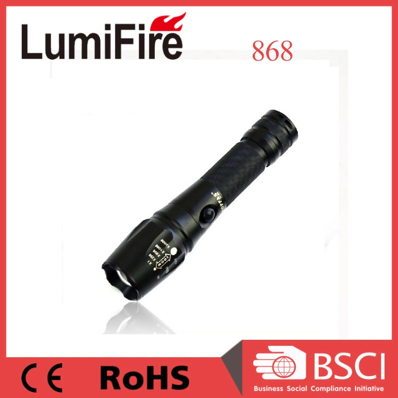 Xm-L T6 Black Aluminum Focus LED Torch Light