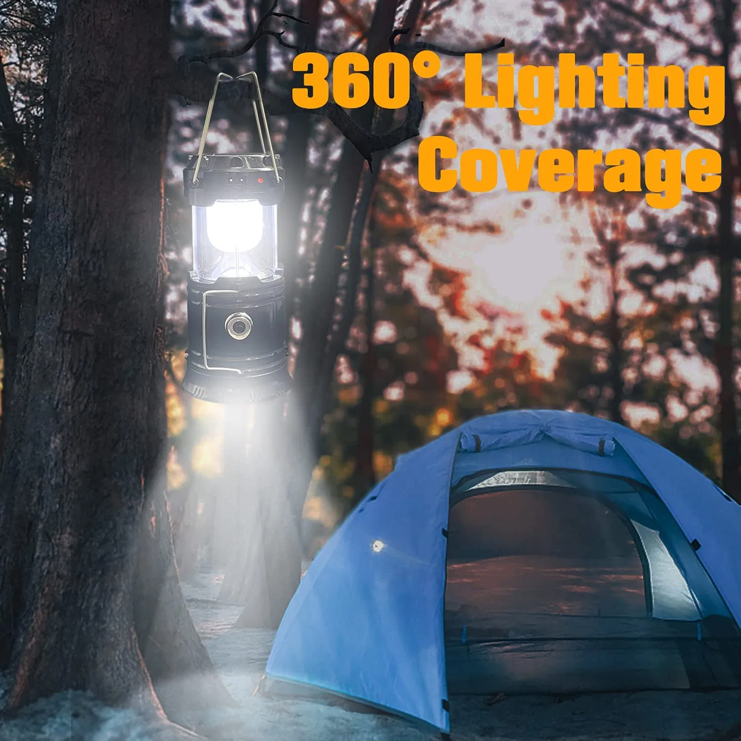 Outdoor Battery LED Lamp Tent Lamp Solar LED Camping Lamp with Phone Charger