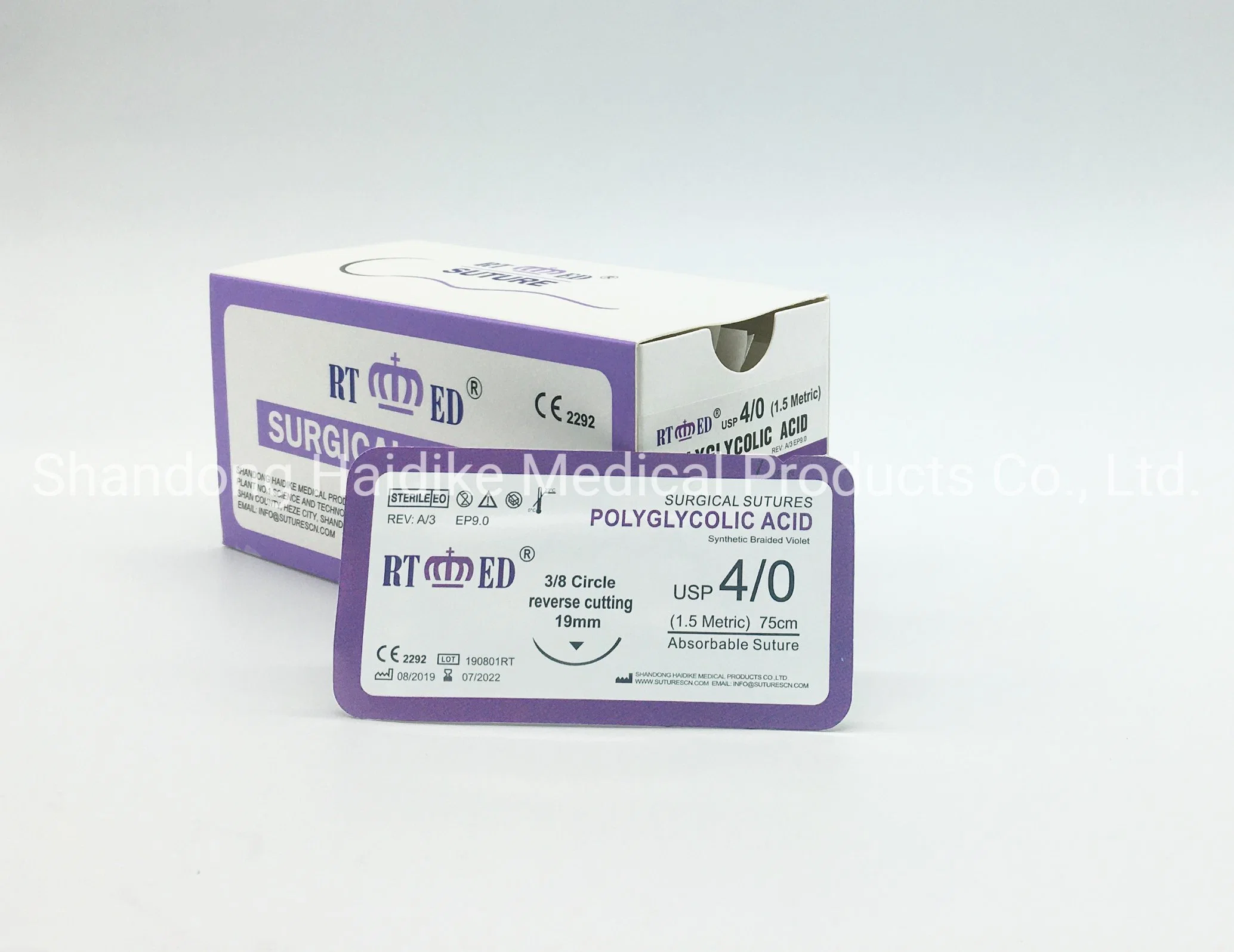 OEM Brand Synthetic Absorbable Medical Surgical Suture Polyglycolic Acid PGA with Needle