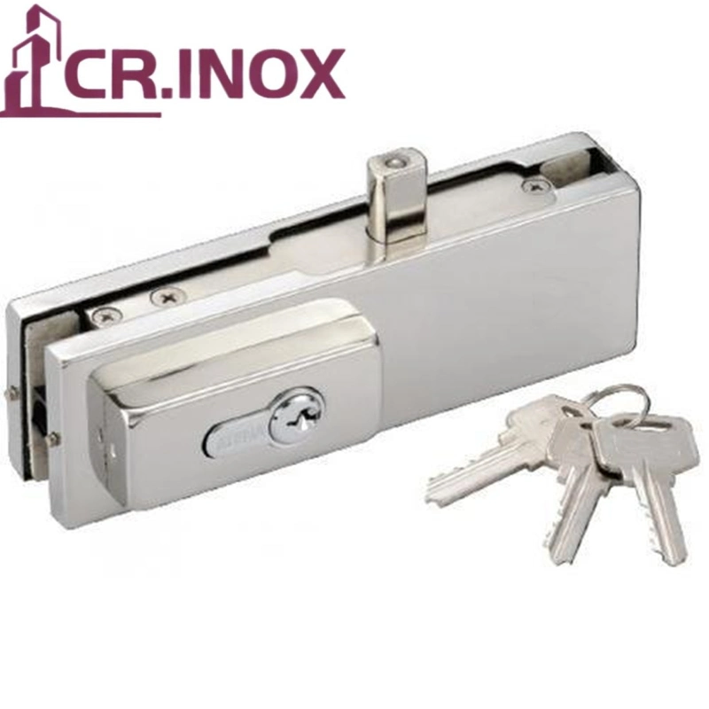 Stainless Steel Hydraulic Frameless Glass Door Patch Fitting with Door Lock