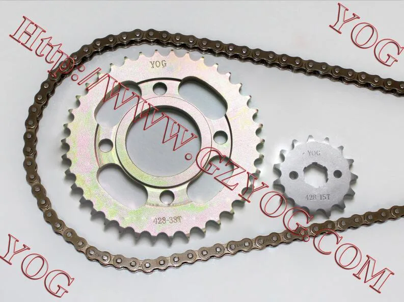 Yog Motorcycle Spare Parts Chain and Sprocket Transmission Set Dy100 Cg125 Bajajpulsar135