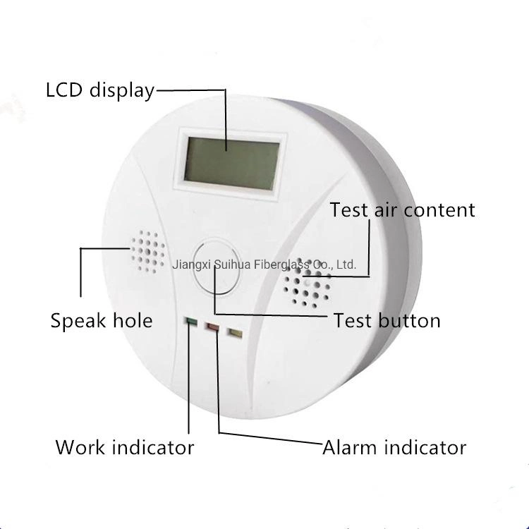 Home Security EN50291 Co Alarme do sensor de alta sensibilidade de alarme de intoxicação por monóxido de carbono Detector com marcação Rosh