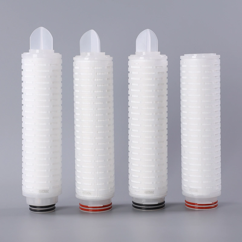 High Efficieny Non Fiber Shedding PP Pleated Filter Cartridge for Pharmaceutical Water Filtration 0.1um