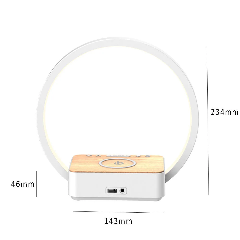 Berühren Sie Sensor Wake-up Night Light Dimmer 12V 10W 5 In 1 Wecker Wireless Charger LED Nachttischlampen