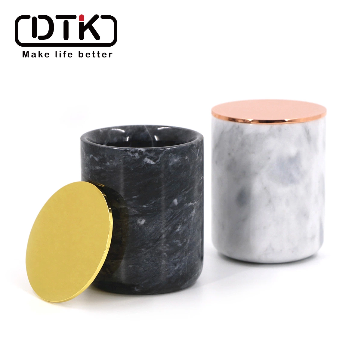 Dtk New Promotional Various White Ceramic Durable Using Luxury Candle Jars Marble Candle Jar