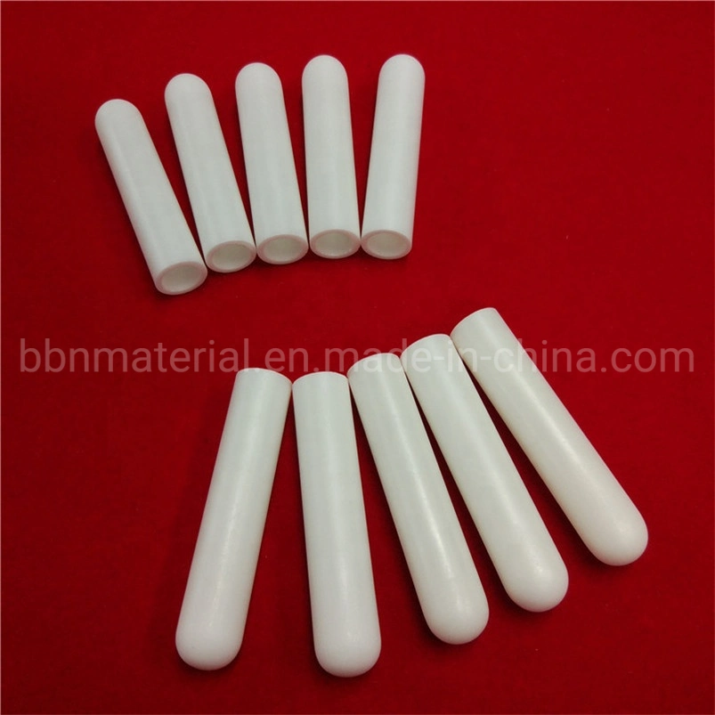 Industrial Custom Size Yttria Stabilized Heat Resistant Zro2 Pipe Zirconium Oxide Ceramic Sleeve with One End Closed