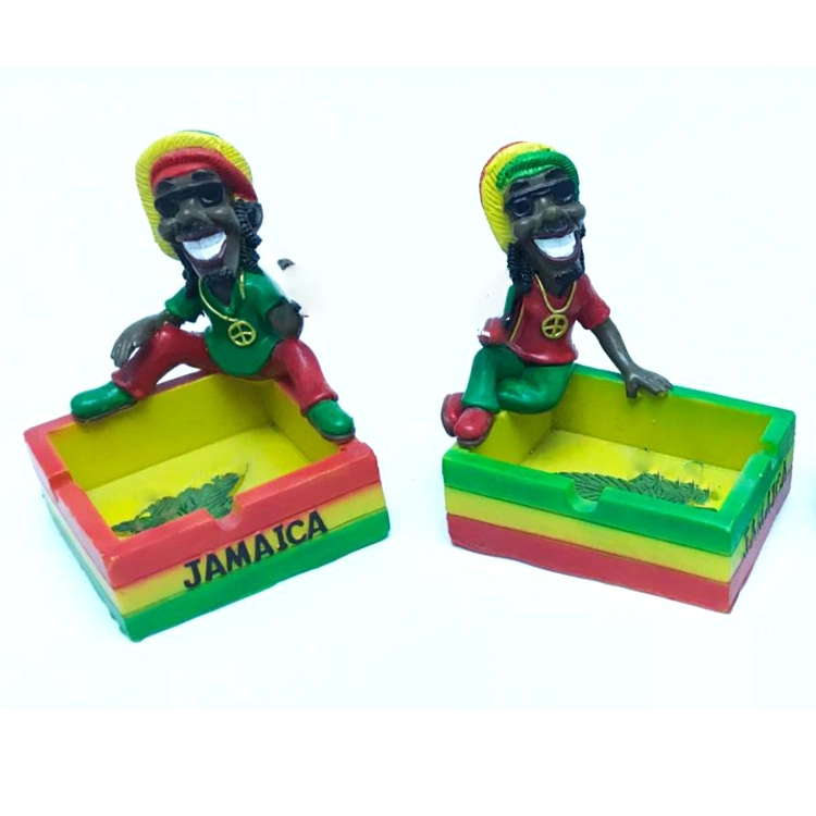 Wholesale/Supplier Custom Mosaic Design Resin Jamaican Man Rasta Standing Ashtray