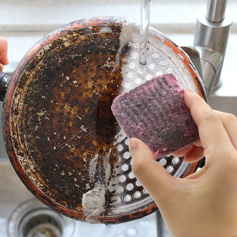 Tampons de nettoyage à récurer en métal pour les Plats des casseroles et les fours à pots Pre-Soaped laine d'acier plaquettes Soap pour difficiles de la graisse et huile de cuisine