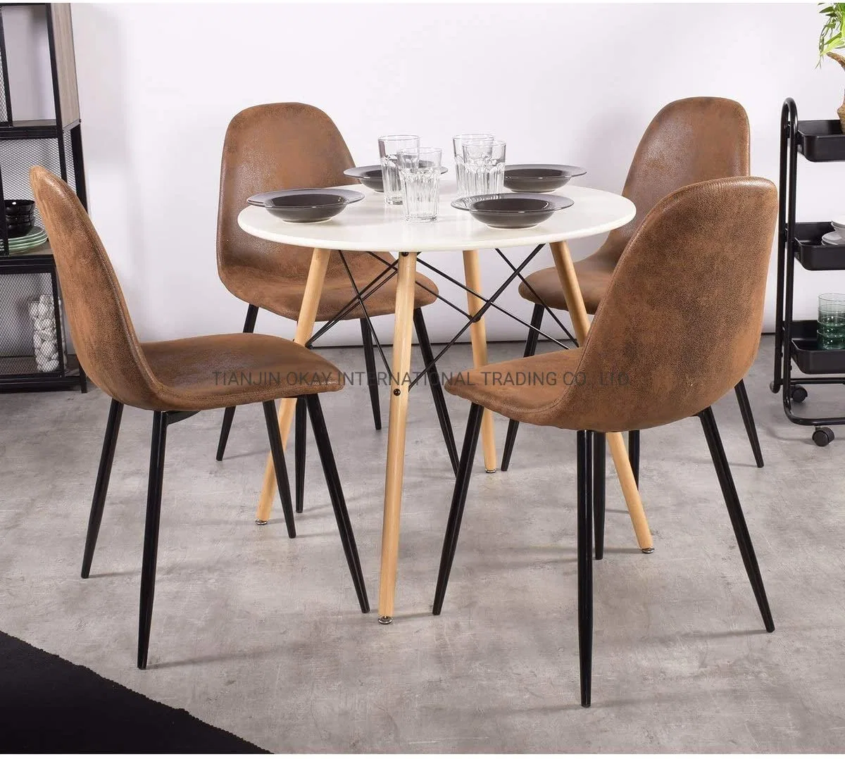 Conjunto de silla de comedor de terciopelo de los países nórdicos el lujo moderno comedor al aire libre restaurante comedor Muebles Silla para comedor restaurante