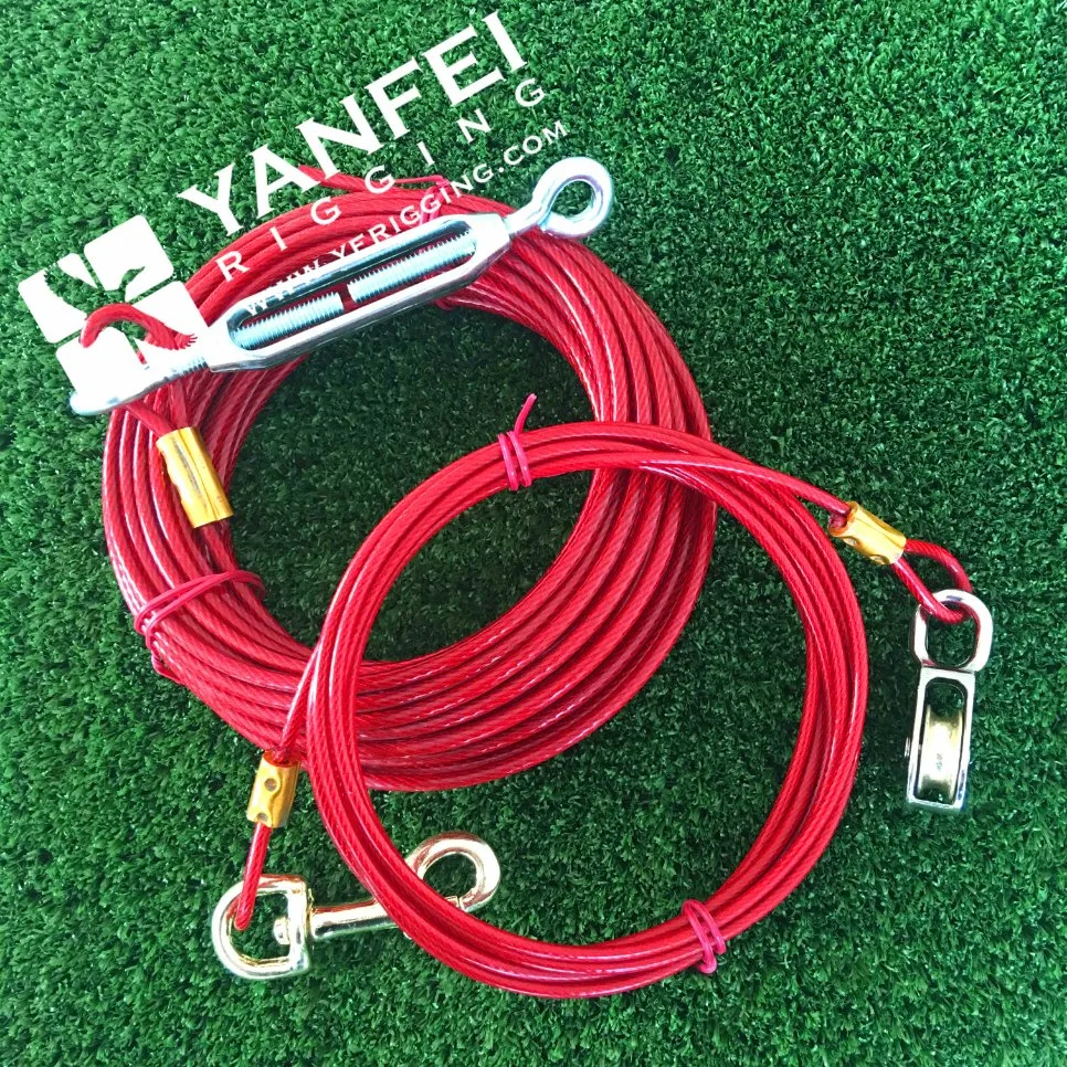 PVC Coated Tie-out Cables Pet Dog Collars