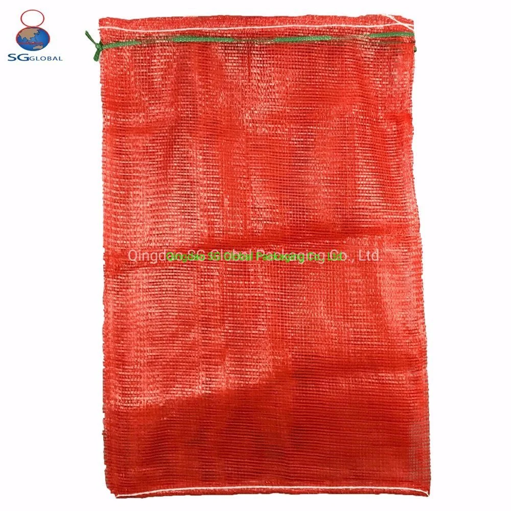 Grs SGS Factory Wholesale/Supplier Empty Plastic Drawstring Packing 25kg 50kg Firewood Vegetable Onion Potato Cabbage Fruit Orange PP Tubular Woven Leno Net Mesh Bag