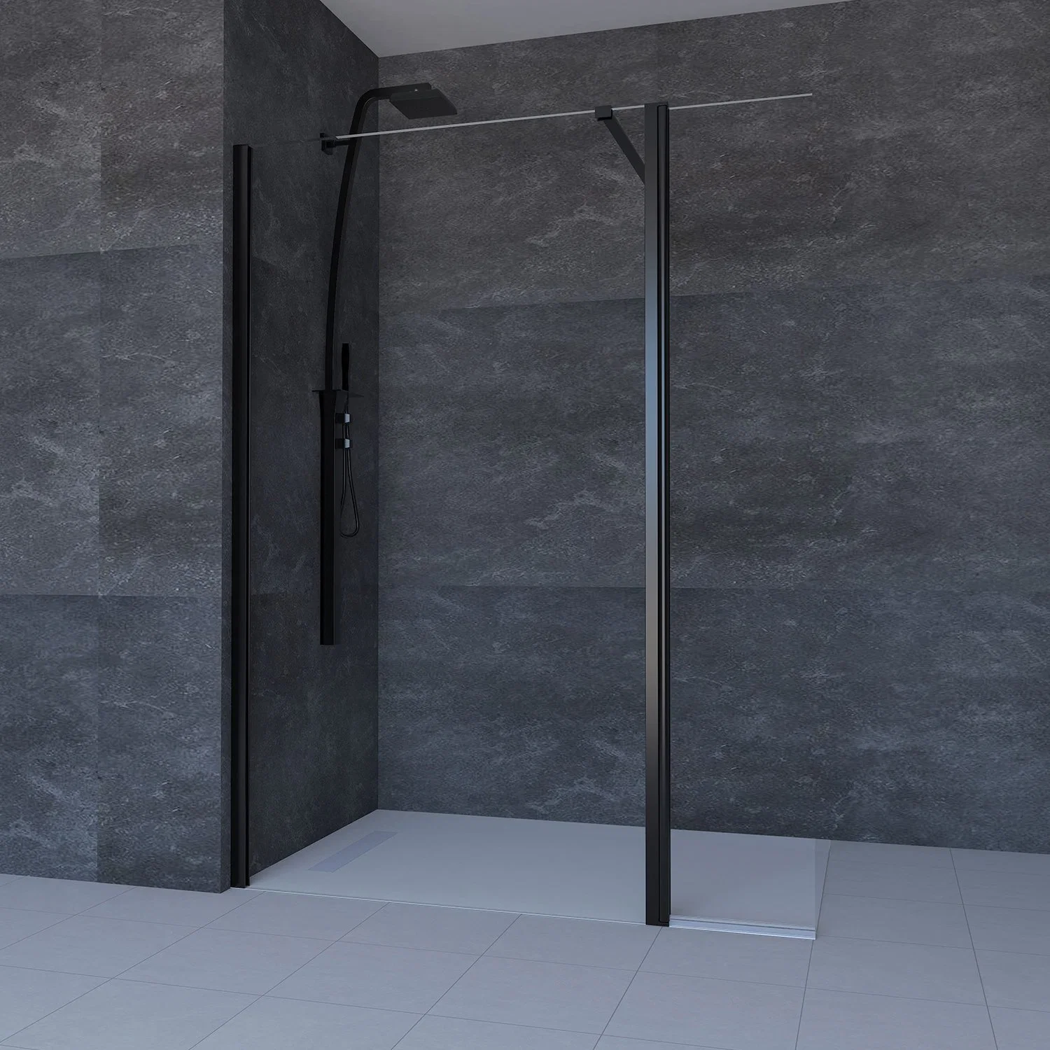 Luxury Tempered 6mm Glass Shower Door Simple Bathroom Room (8W10028)