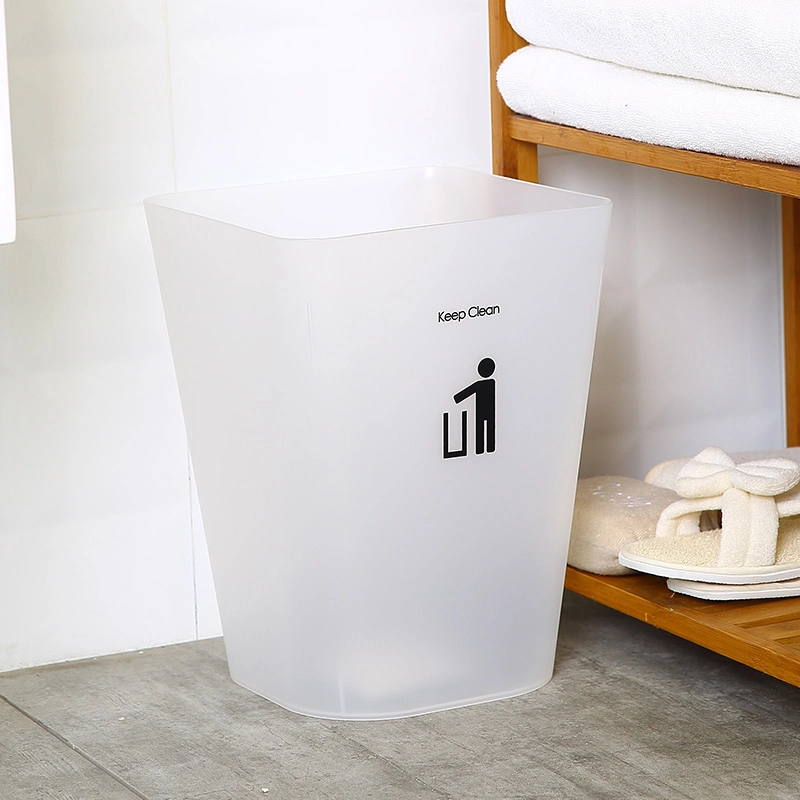 Household PP Trash Can for Bathroom Kitchen Thickness Standing Garbage Can Paper Rubbish Can 12L Plastic Trash Bin