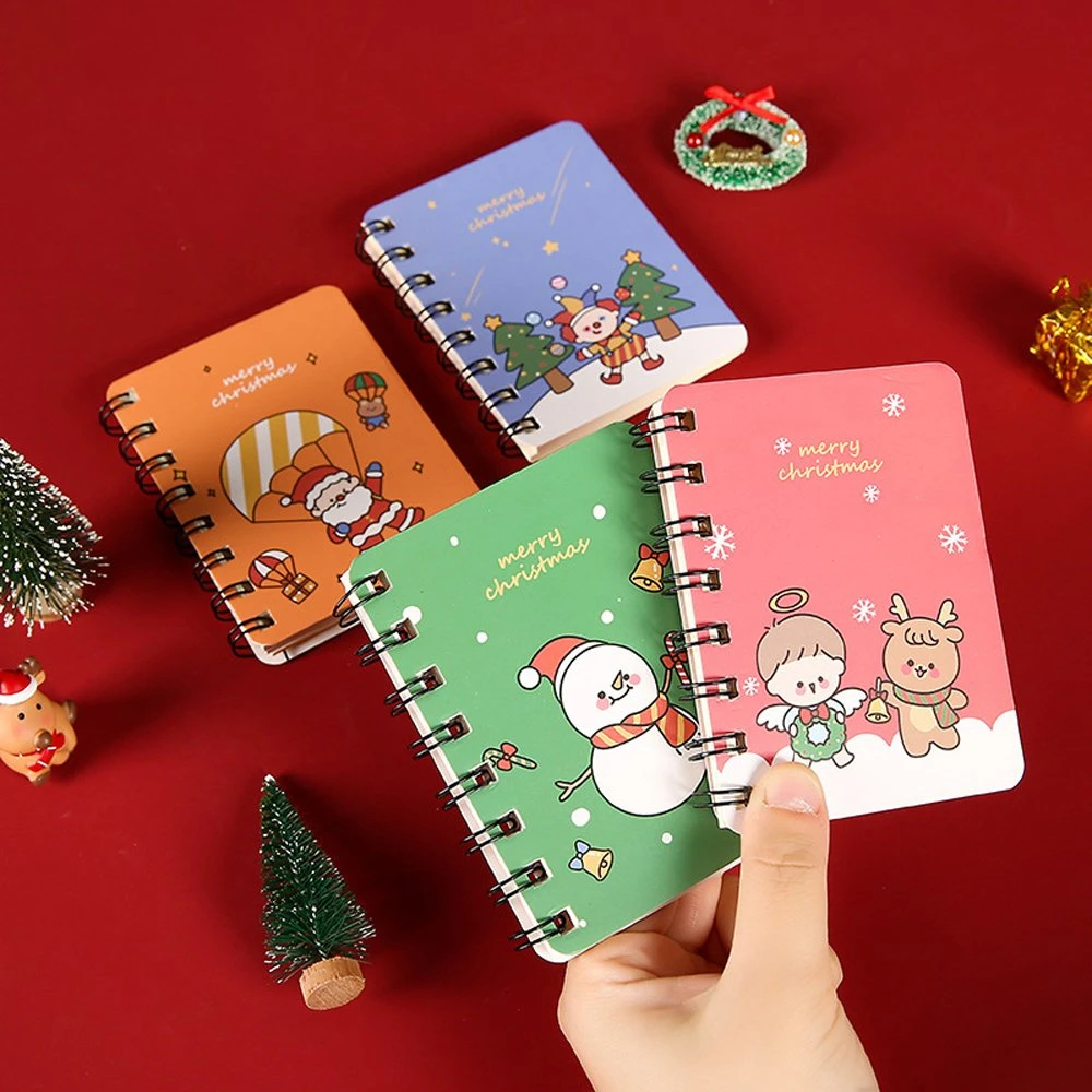 Christmas Coil Book Cute Portable Notepad Christmas Notebook