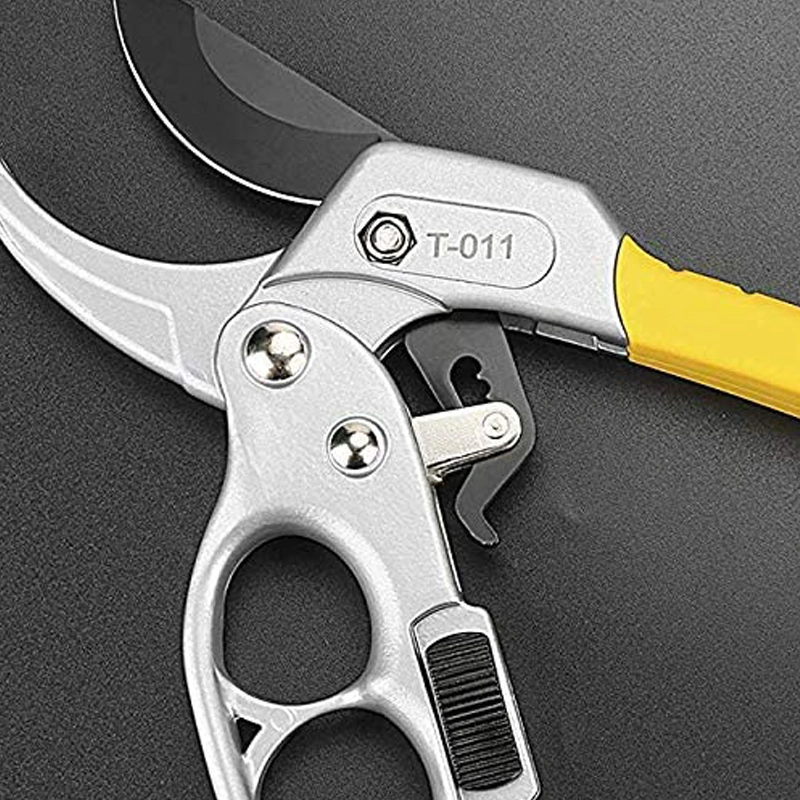 8" Multi-Purpose Garden Tool Shearing Branches Household Light Anvil Pruner Ratchet Pruning Shears Scissors