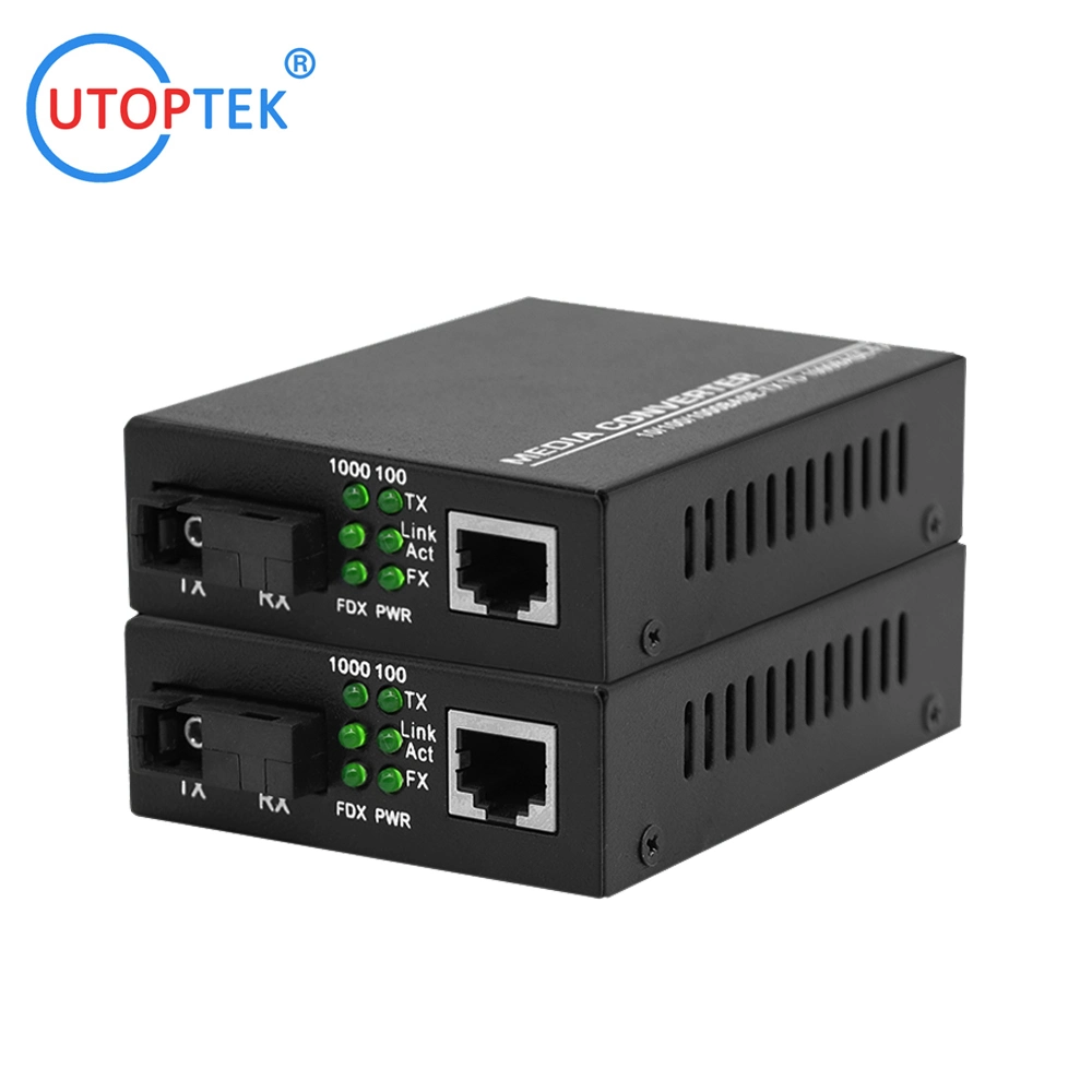 10 100 1000 Fibre Ethernet WDM Bidi SC 80km Optical Fiber Converter Giga Ethernet Media Converter