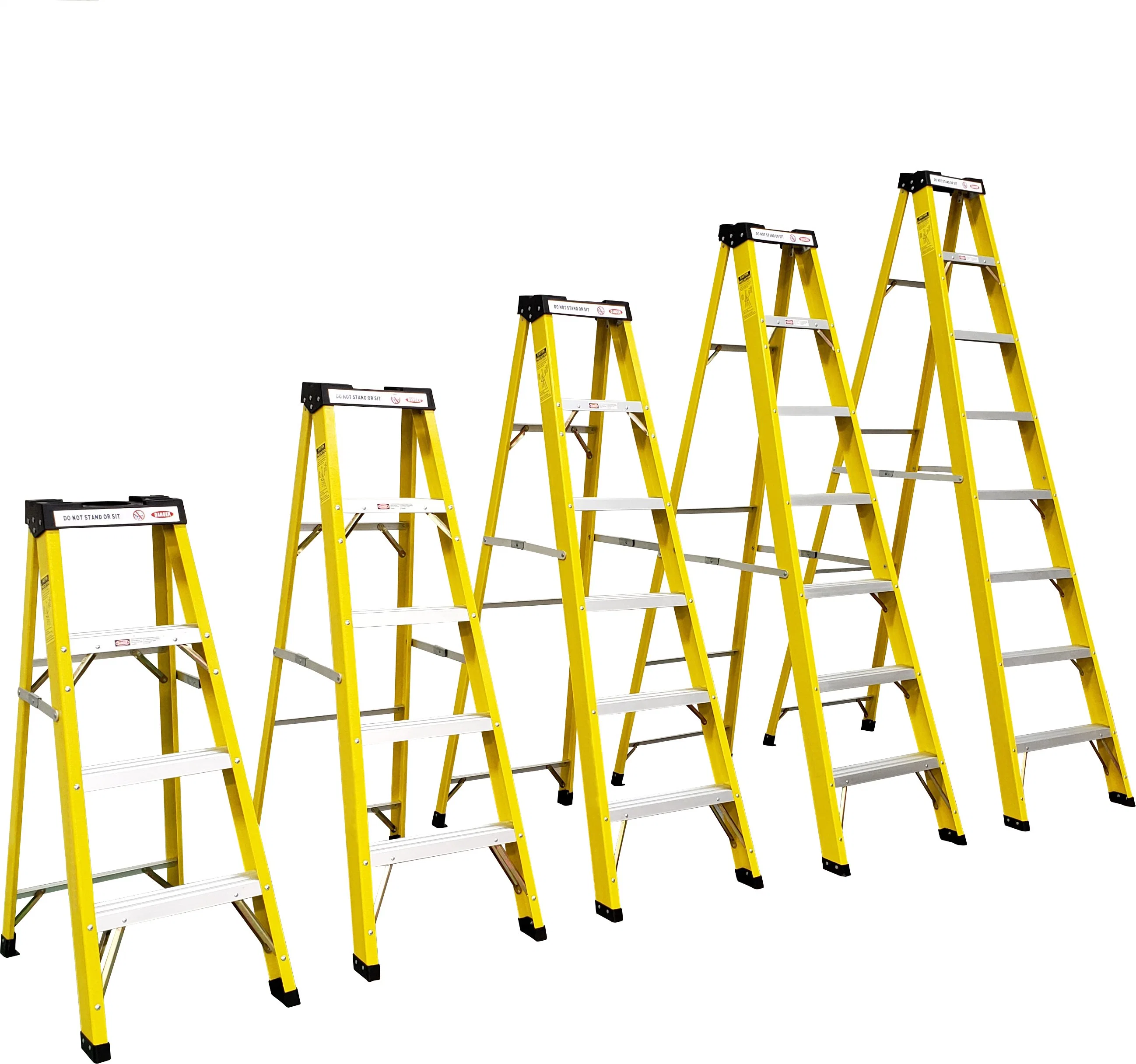 Single-Sided Portable Folding Fiberglass Step Ladder for Electricians Job Station