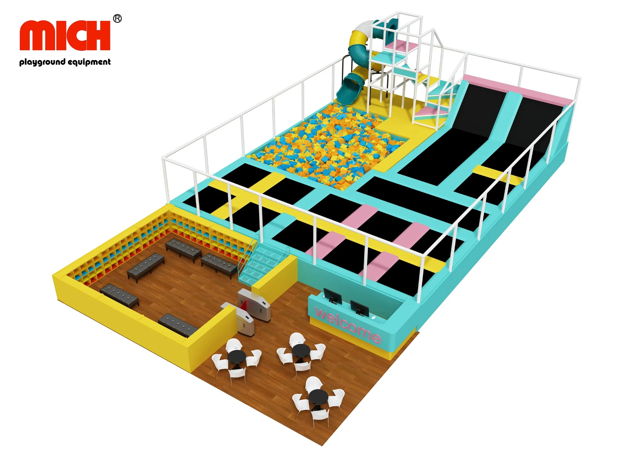 Popular Indoor Jumping Trampoline Park Mini Playground Equipment for Sale