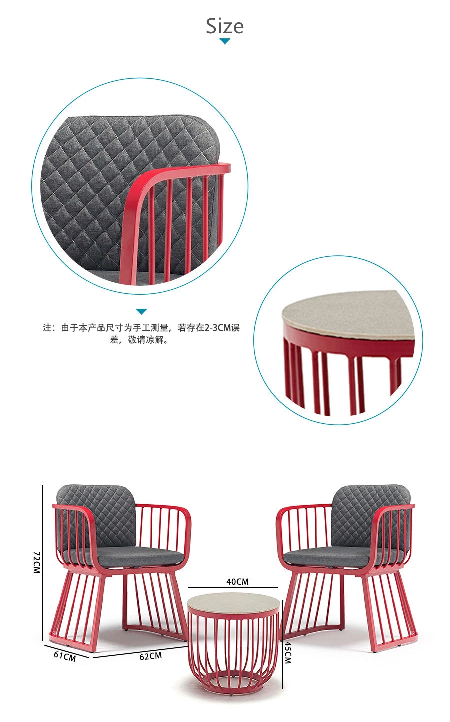 Modern Design Outdoor Furniture Metal Camping Dining Leisure Chair