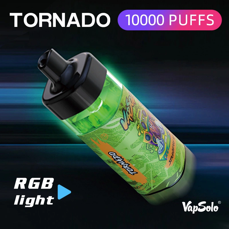 New Style Vapsolo elektronische Zigarette Einweg wiederaufladbare LED-Licht Einweg Patrone Tornado 10000