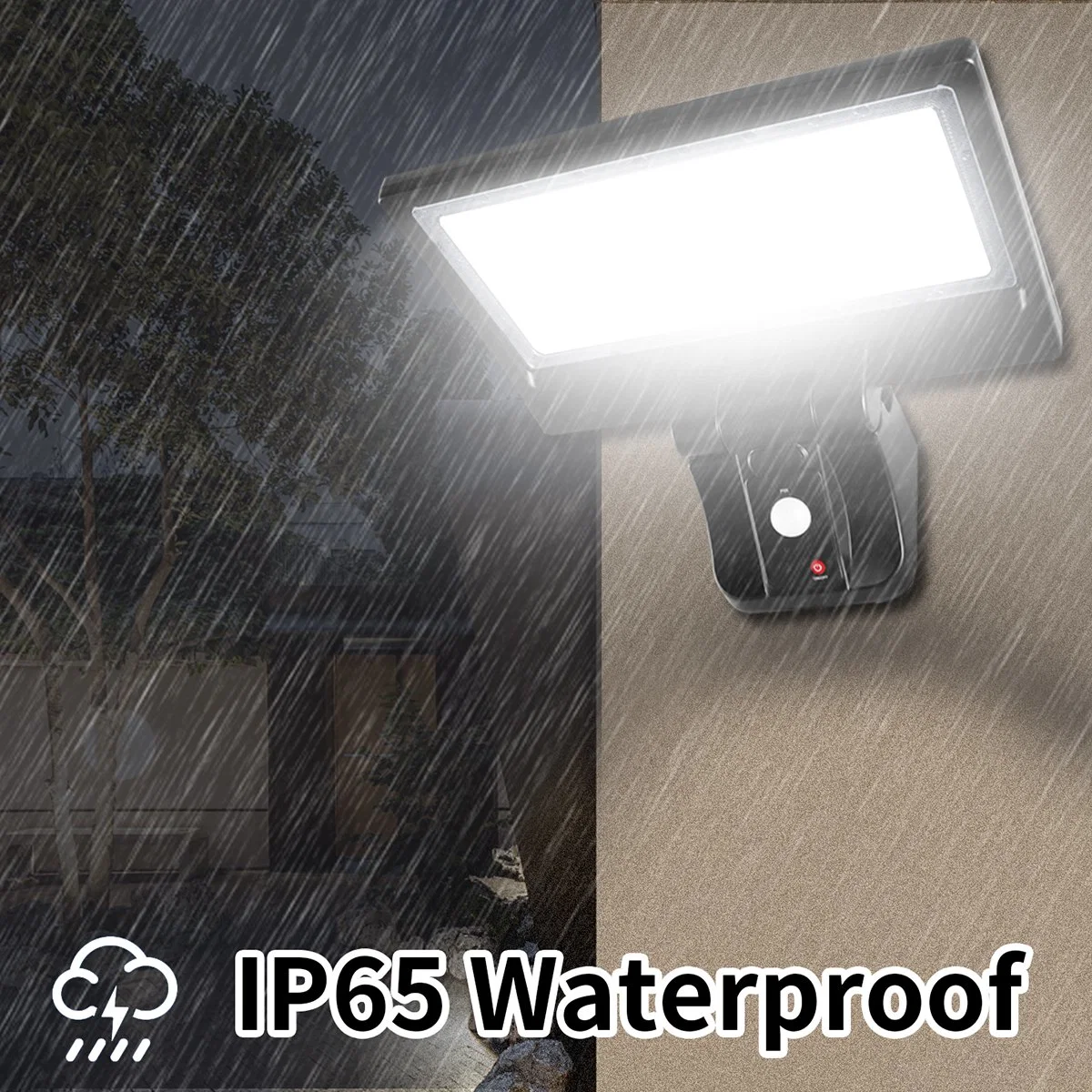 Outdoor Solar Street Light 15W IP65 Waterproof Security 1500lm for Courtyard Solar LED Flood Light Kcd Energy Saving Solar Street Light