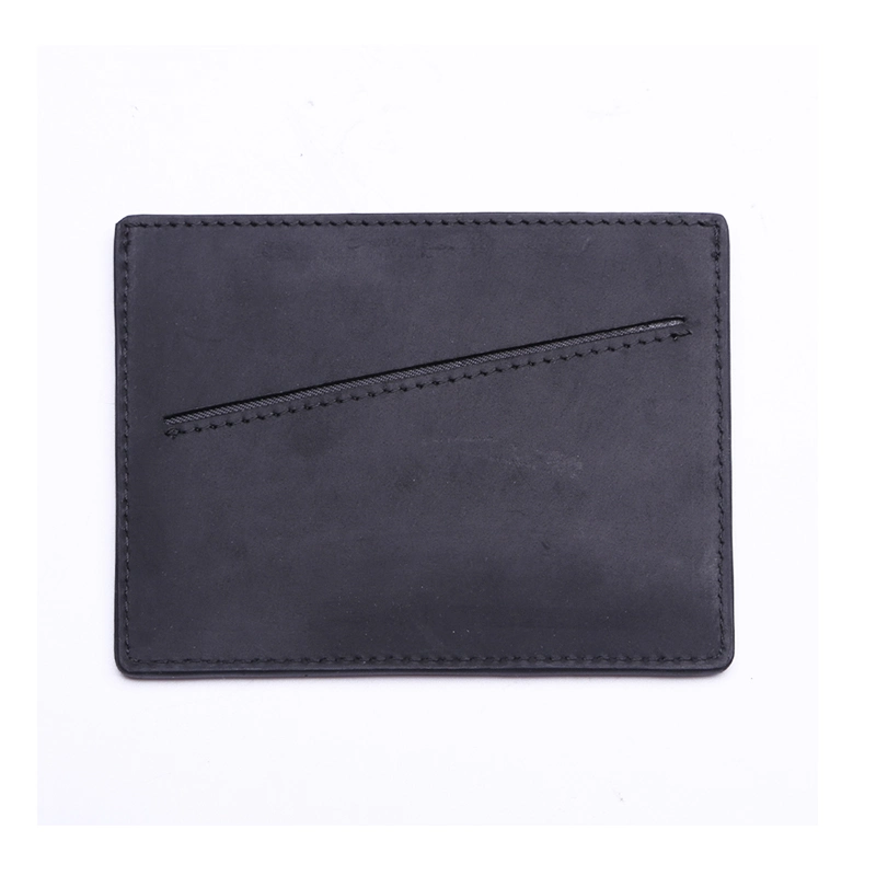 Weave Decoration Genuine Leather Small Wallet RFID Safe Knit Coin Purse Slim Plait Leather Card Holder