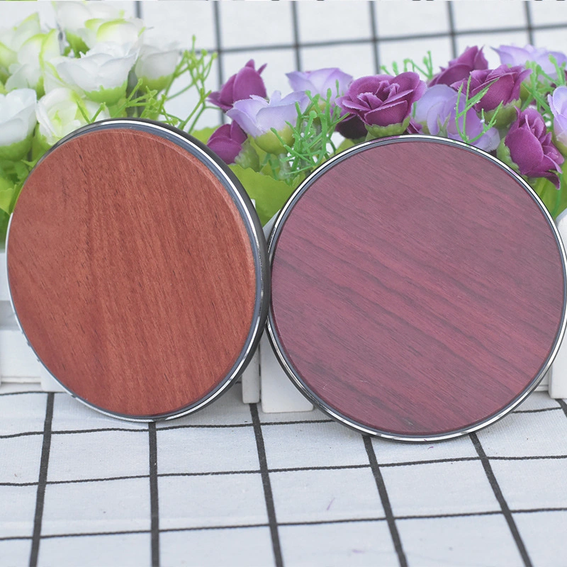 15W Metal Base with Wooden Wireless Charger Aluminum Alloy Solid Wood Wireless Charger Bamboo Wood Creative Mobile Phone Fast Charger