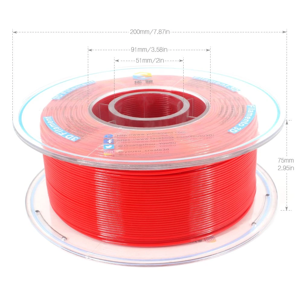 L'usine OEM ODM monde 3D de qualité de haut niveau PLA Filaments USA de matières premières en endurance facile à utiliser les imprimantes 3D de matériaux de 1,75 mm 2,85 mm Rose Rouge PLA 1kg