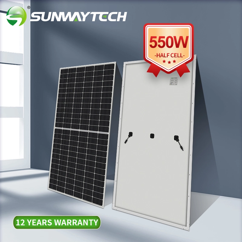 Sunway Factory Price 182mm 144 Cells 545W 550W Watt Half Cut Mono Solar Panel 550W Monocrystalline Solar PV Module