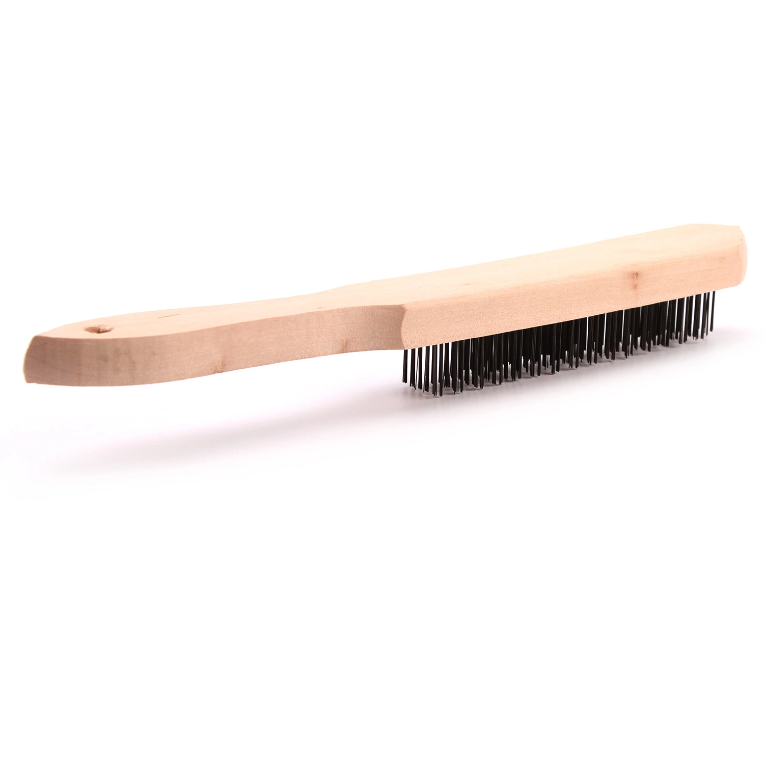 Brosse métallique pour outils à main à vendre à chaud 5*16 gazon de style européen Brosse métallique en acier à poignée en bois