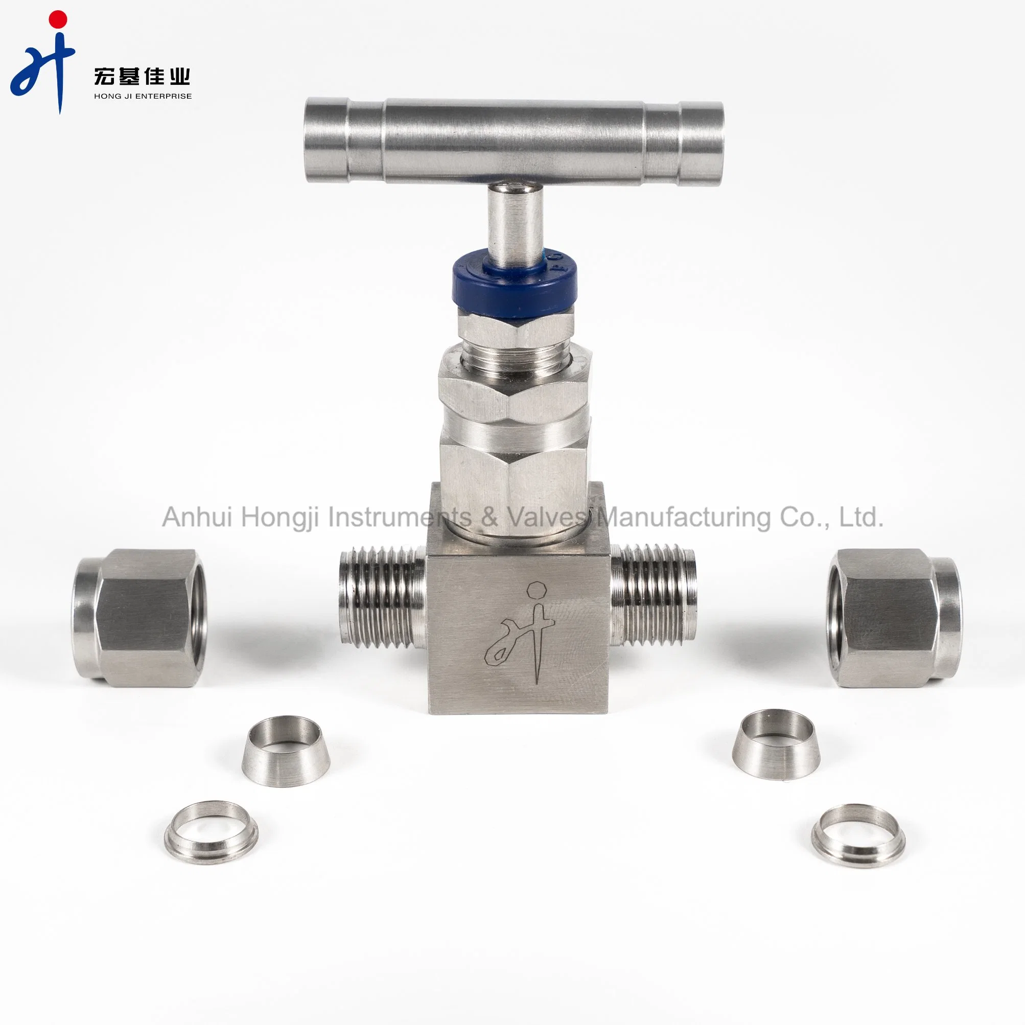 Stainless Steel 316/316L 6000psi Hydraulic Needle Flow Control Valve Two Ferrule Adjustable Small Needle Valve