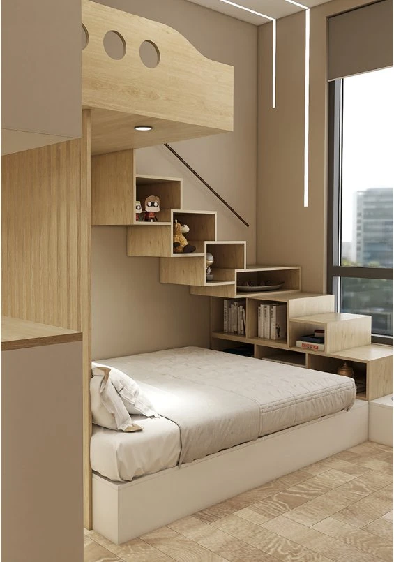 Wardrobe Bed Integrated Children's Room Design House Custom Tatami Custom Bedroom Desk