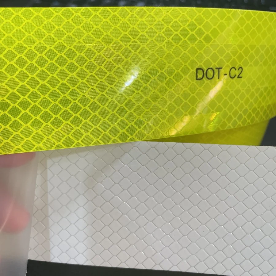 High-Vis Waterproof Outdoor Fluorescent Yellow DOT-C2 Truck Trailer Reflective Conspicuity Tape