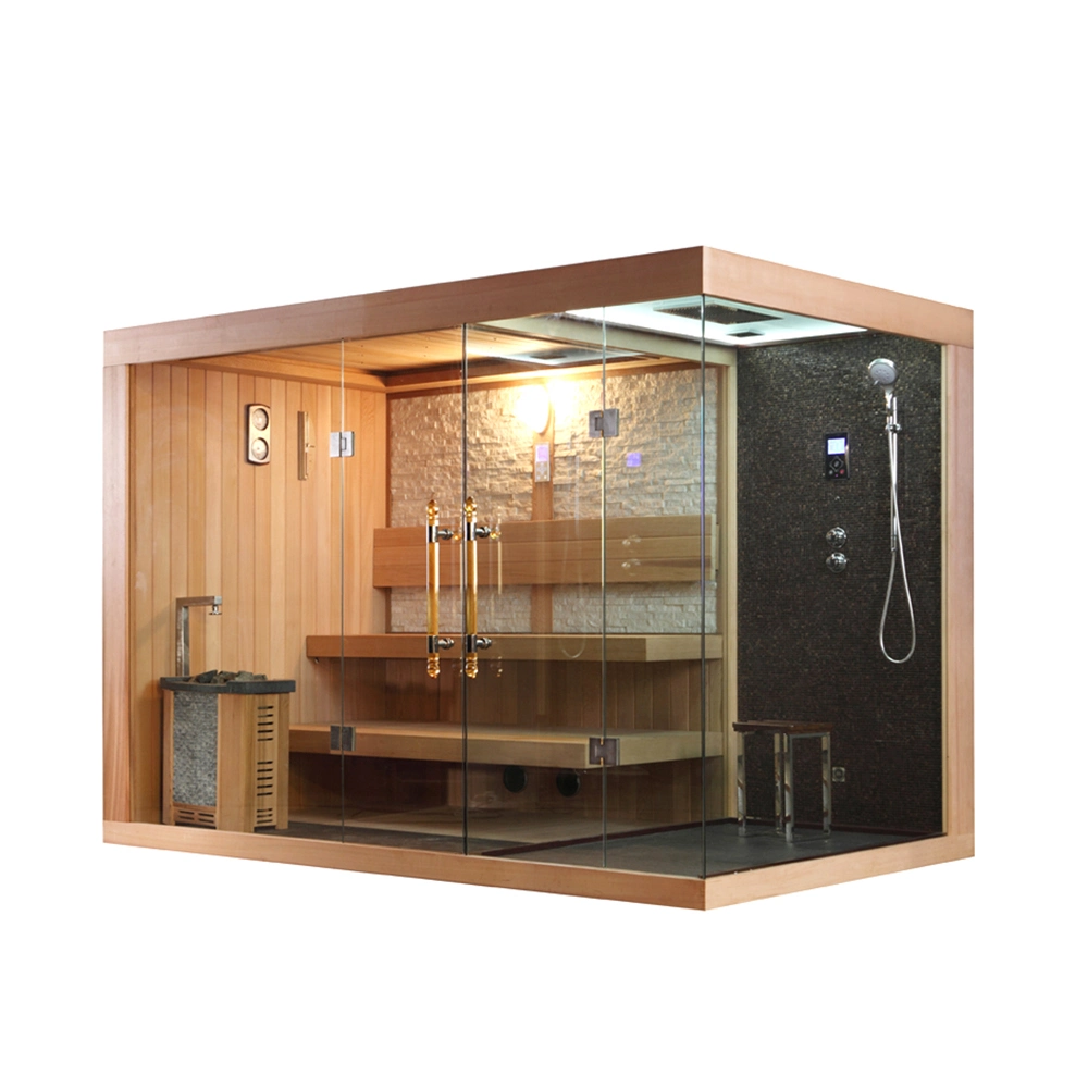 Casa familiar de lujo en el fondo de madera de Finlandia Sauna Sauna de Vapor 8 persona